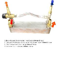 Webasto or Eberspacher 24 Plate Heat Exchanger with Mixer Valve & hose connections inc 