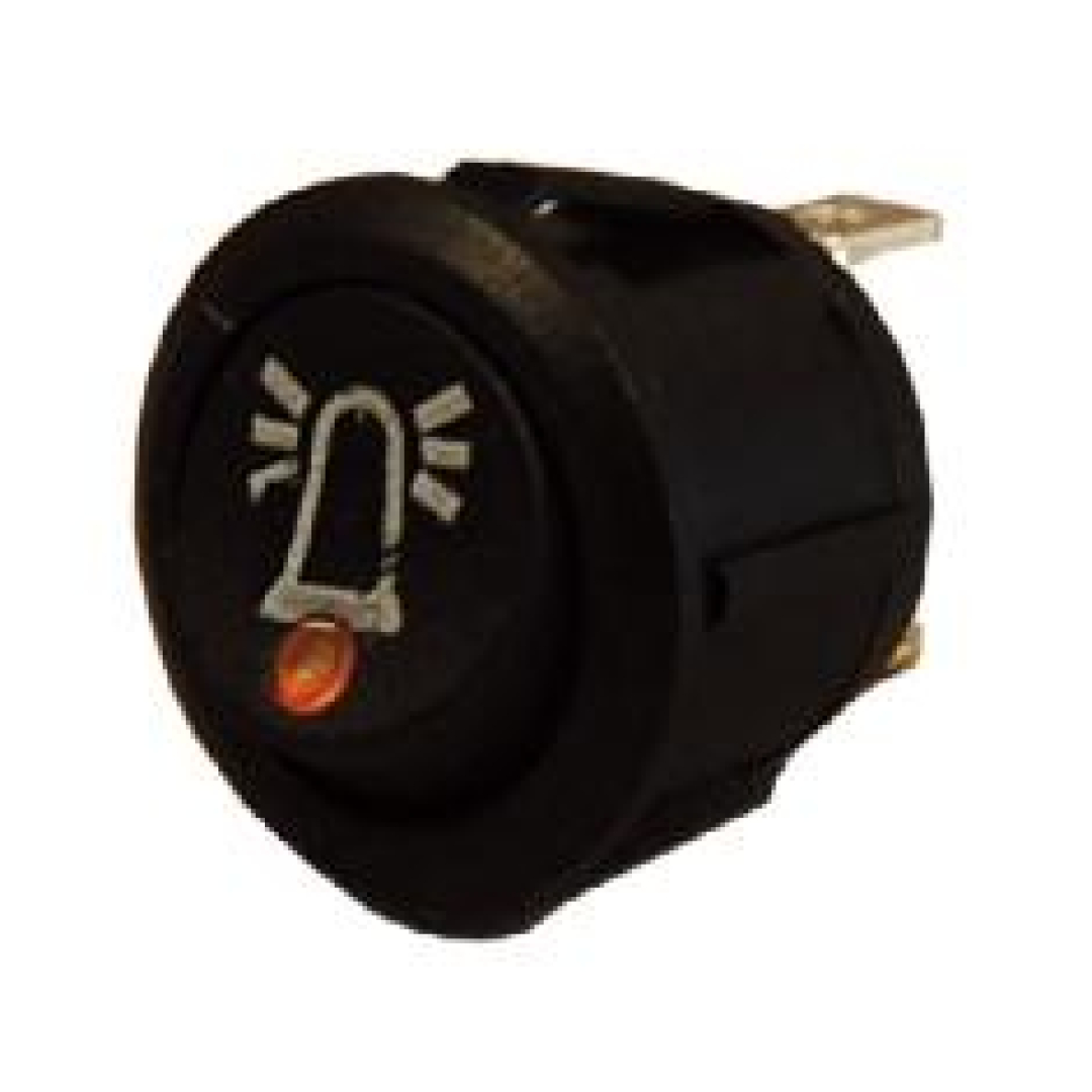 Switch Beacon Rocker Round On/Off Amber LED 12/24 volt bg1